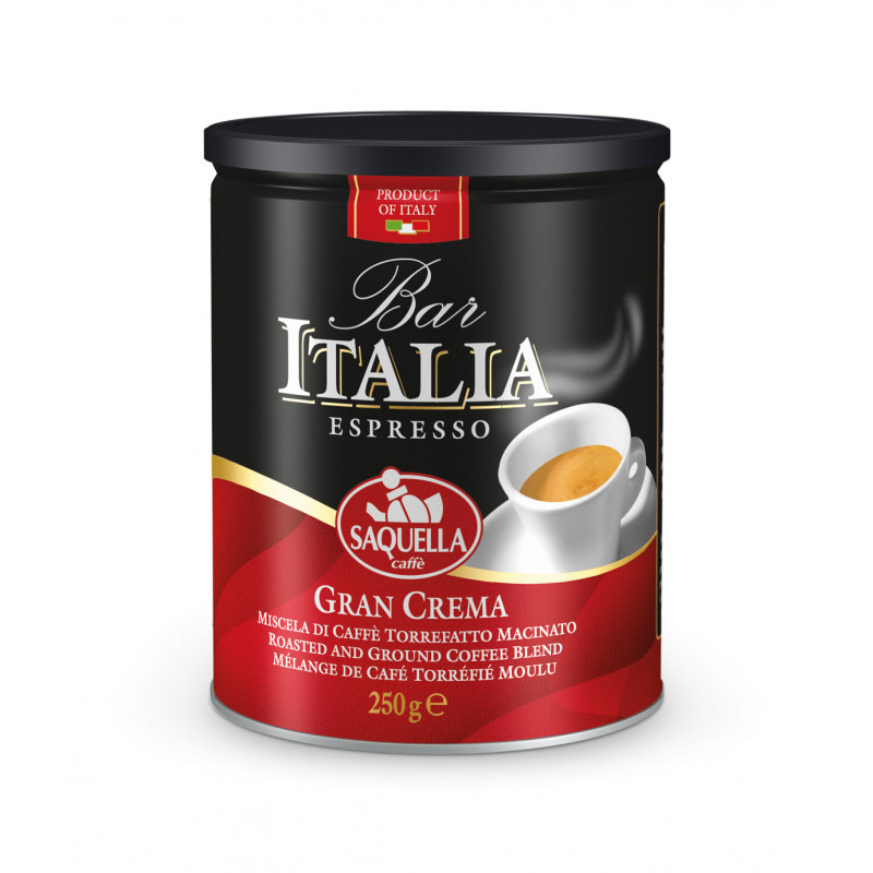 Bar Italia Gran Crema gemahlen 250g Saquella Kaffee